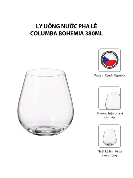 Bộ 6 ly uống nước pha lê Columba Bohemia 380ml - Quà Tặng Moriitalia - Công Ty TNHH Đông Dương Sài Gòn